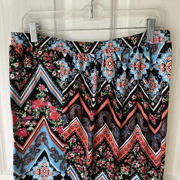 NWT Bobbie Brooks Wrap Midi Skirt Floral Beach Summer Women L Stretch Casual - Picture 5 of 6
